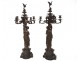 Pair of large candelabra candelabra bronze caryatids female lion ancient 19th