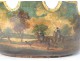 Pair windows painted metal coolers landscape horsemen Charles X 19th