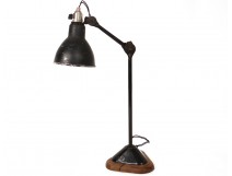 Architect office table lamp model 206 Gras enameled cast iron twentieth oak