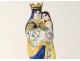 Madonna and Child crowned Quimper faience Alfred Porquier XIXth century