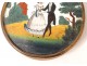 Golden round box attached underneath gallant scene glass couples dance nineteenth century