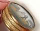 Golden round box attached underneath gallant scene glass couples dance nineteenth century