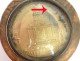 Small brass miniature wooden round box nineteenth Revolution Victims Monument