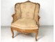 Bergère Louis XV armchair carved gilded cane Napoleon III XIXth century