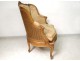 Bergère Louis XV armchair carved gilded cane Napoleon III XIXth century