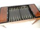 Game table backgammon backgammon chips mahogany candlesticks Restoration XIXth