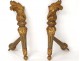 Pair tiebacks carved wooden decorations curtains torches Napoleon III XIXth