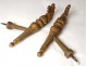 Pair tiebacks carved wooden decorations curtains torches Napoleon III XIXth