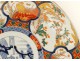 Large flat Imari porcelain Japan fish birds herons garden flowers XIX