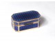 Small gilt silver blue enamel box Italian goldsmith Salimbeni Renato XXth