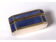 Small gilt silver blue enamel box Italian goldsmith Salimbeni Renato XXth