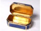 Small gilt silver blue enamel box Italian goldsmith Salimbeni Renato XXth