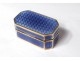 Small gilt silver blue enamel box Italian goldsmith Salimbeni Renato XXth