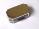 Small gilt silver blue enamel box Italian goldsmith Salimbeni Renato XXth