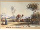 Delacroix watercolor orientalist Bedouin camel desert Maghreb XIX