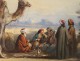 Delacroix watercolor orientalist Bedouin camel desert Maghreb XIX