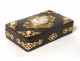 Wooden box blackened brass gilded cameos ancient mythological characters nineteenth