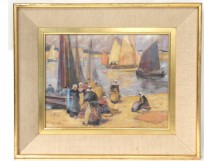 HST table Louis Lallemand landscape boats harbor Brittany characters XX