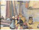 HST table Louis Lallemand landscape boats harbor Brittany characters XX