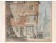 Watercolor painting Charles Huard city Granville Normandy characters XX