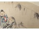 Print Japanese rice paper kimono laughing Hokusai nineteenth century characters