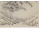 Japanese rice paper bamboo bird landscape print river nineteenth century