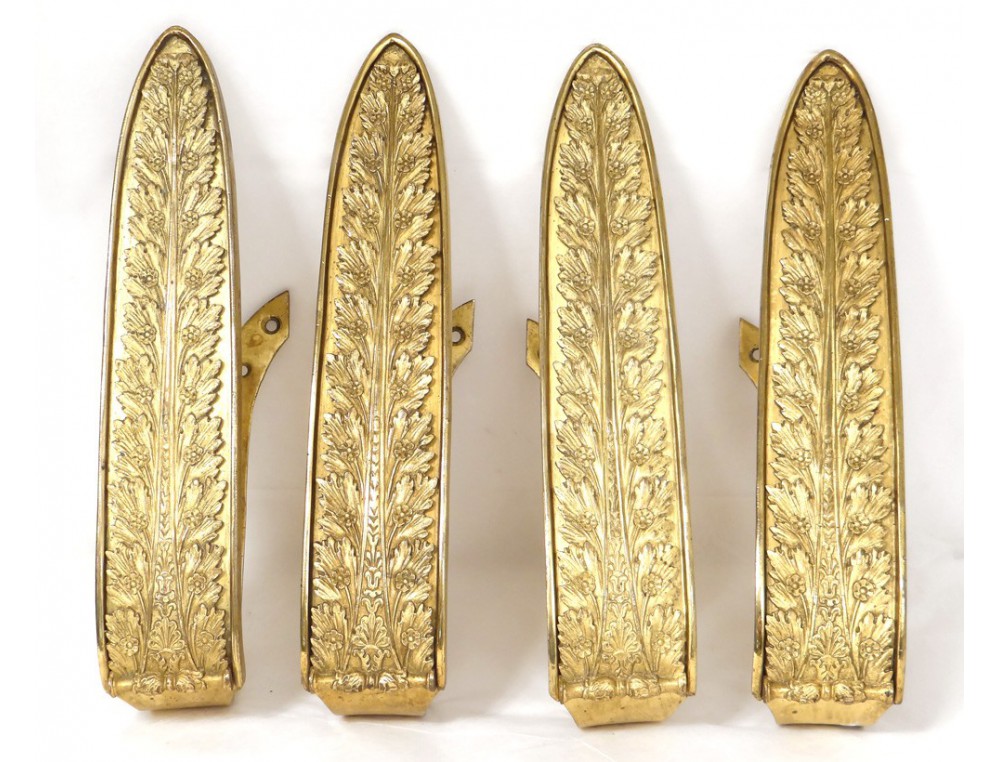 4 tiebacks for curtains gilded bronze foliage decoration palmettos ...