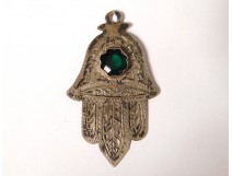 Silver pendant hand Fatma Khamsa cabochon Morocco Maghreb Morocco XXth