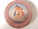 Small box gold metal enamelled round pill putti putti nineteenth dove