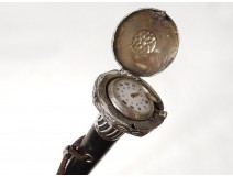 Cane shows old system wood antique silver cane XIXth century