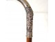 Cane former Indochina ancient dragon silver metal cane wood XIXth century