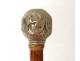 Old cane wicker knob antique silver metal cane XIXth century