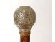 Old cane wicker knob antique silver metal cane XIXth century