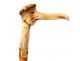 Old wooden cane Popular Art grotesque character stag horn cane XIX