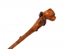 Canne old wooden carved ancient vine boxer dog head cane XIXth century