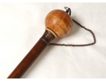 Game system cane bilboquet wood antique french cane pommel XIXth century