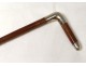 Folding wooden cane system solid sterling silver cane twentieth English