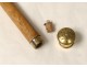 System cane physician Dr. pomander wood antique gold metal cane XIX