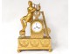 Ormolu clock lyre player zither Gaston Jolly Fils First Empire XIX