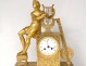 Ormolu clock lyre player zither Gaston Jolly Fils First Empire XIX