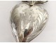 Heart of Mary votive box silver cross Sacred Heart XIX century