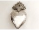 Heart of Mary votive box silver cross Sacred Heart XIX century