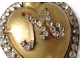 Heart of Mary votive box gold metal rhinestone Sacred Heart XIX century