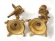 Gilt bronze candlesticks Pair Love Athlete Carlier cherubs putti XIX