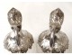 Pair of Louis XV crystal ewers small solid silver Minerva nineteenth NapIII