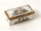 Small enamel box gray characters eighteenth romantic ruins scene