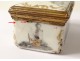 Small enamel box gray characters eighteenth romantic ruins scene