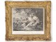 Engraving Erigone defeated Bacchus AD. Boucher Duflos frame golden XVIII