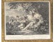 Engraving Erigone defeated Bacchus AD. Boucher Duflos frame golden XVIII