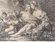 Engraving Erigone defeated Bacchus AD. Boucher Duflos frame golden XVIII